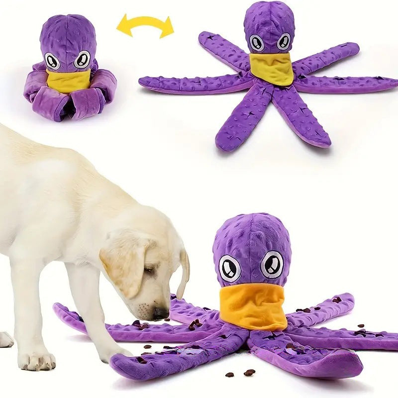 Squeaky Dog Toy,Octopus Sniffing Dog Toys, Plush Interactive Puzzle Dog Toys With Soft Fabric Crinkle For Large, Medium, Small Sized Dog, Relieve Stress, Encourage Natural Foragin,Best Dog Boredom Toy