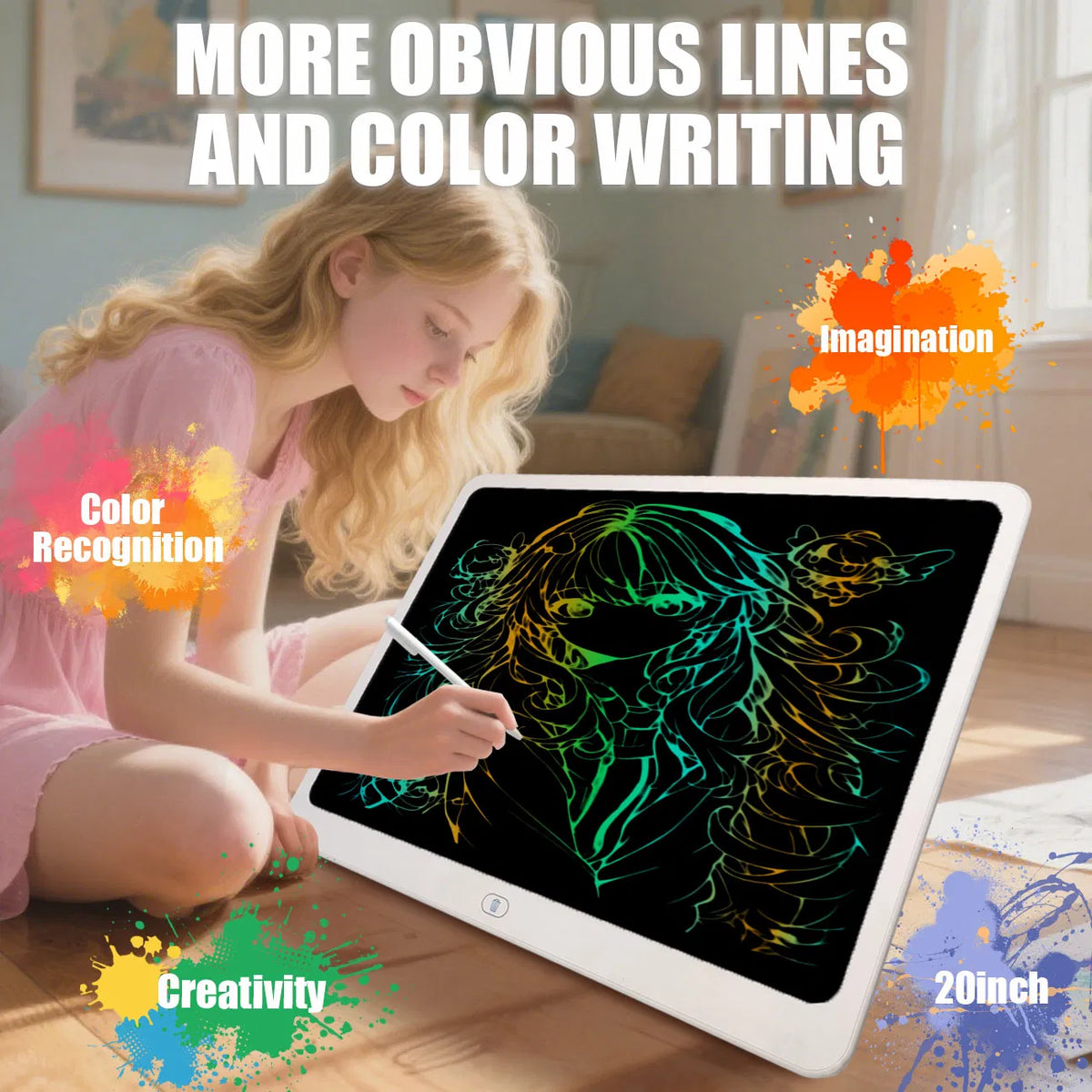 LCD Writing Tablet, Valentines Day Gifts For Kids,20 Inch Colorful Toddler Doodle Board Drawing Tablet, Erasable Reusable Electronic Drawing Pads, Educational And Learning Toys For Kids