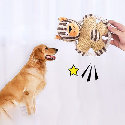 Pet Cotton Rope Toy Dog Sound Canvas Molar Teeth Cleaner Bite-resistant Rope Knot Training Dog Toys Dog Toothbrush Dog Toys