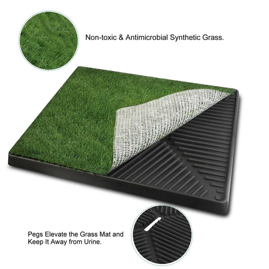 1Pc Dog Potty Training Artificial Grass Pad Pet Cat Toilet Trainer Mat Puppy Loo Tray Turf For Small Medium Dogs Indoor Outdoor Use