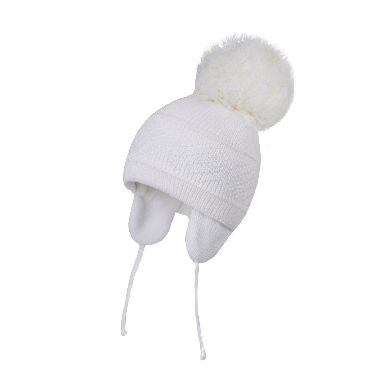 Knitted Hat Solid Color Plus Plush Big Ball