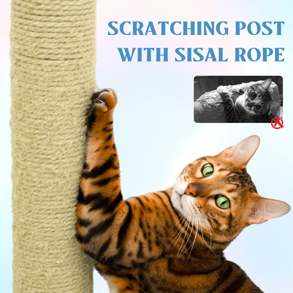 71 Inch Flower Cat Tree With Large Condo Removable Flower Cushion And ...