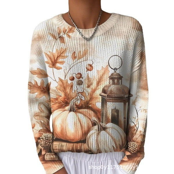 Sweet And Casual Women's Crew-neck Sweatshirt With Print