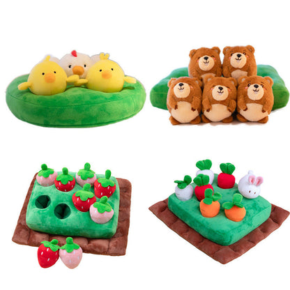 Pet Pull Radish Chick Gopher Hide And Seek Plush Toy