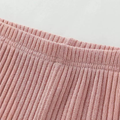 Girls' Knitted Cotton Leggings Warm-keeping Pants Long Pants Straight-leg Pants