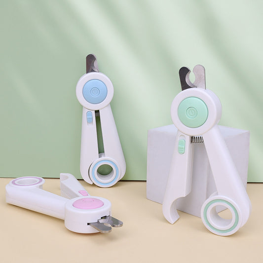 Dog Nail Clippers Nail Grinder Cat Nail Clippers Build-in LED Light Anti-blood Position Nail Clippers Pet